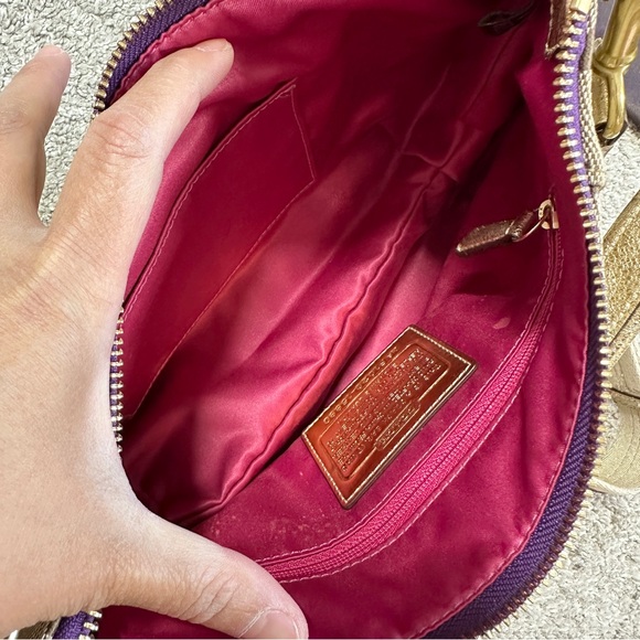 RARE Coach Poppy Tartan Applique Groovy Crossbody Shoulder Bag Brown Monogram - Picture 13 of 16